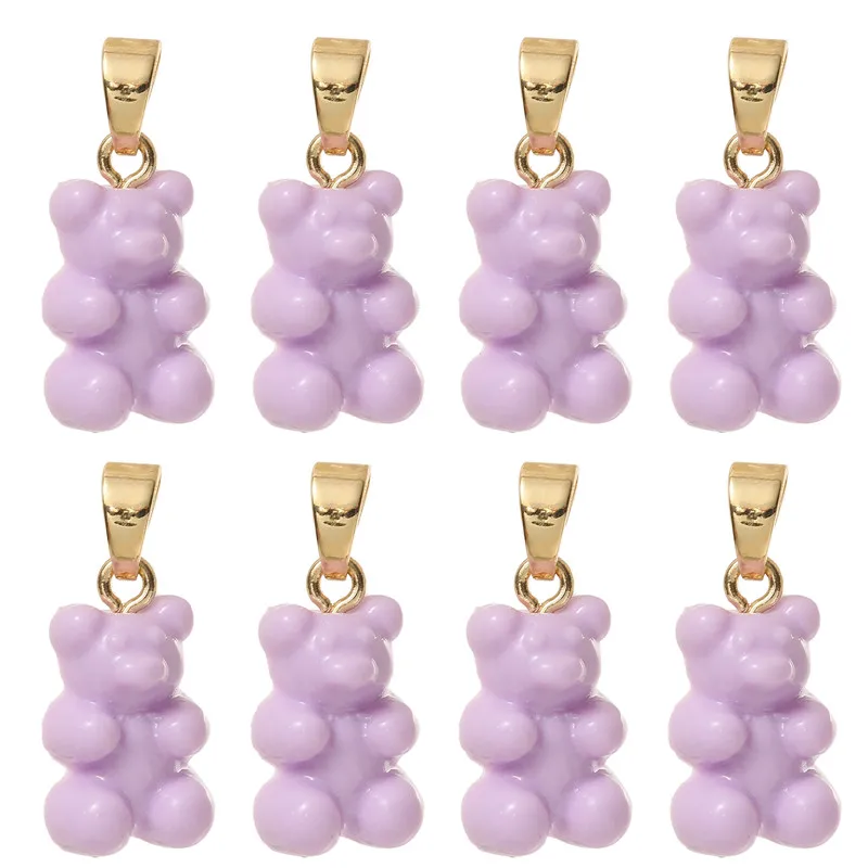 1 шт. милые Подвески карамельных цветов из смолы в виде жевательного медведя