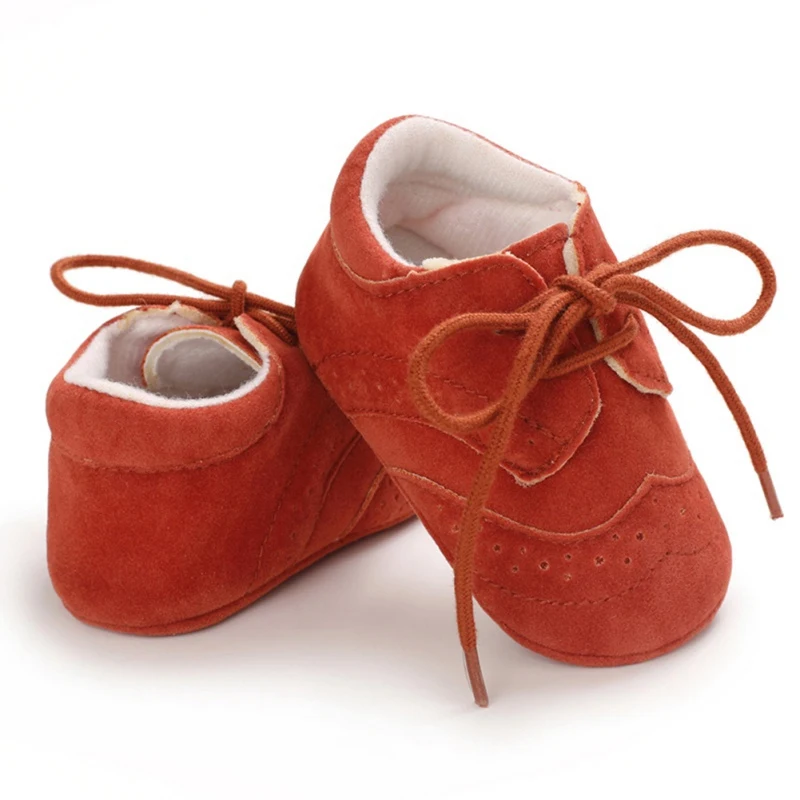 Zapatos suaves con cordones s&oacute;lidos para beb&eacute;, zapatillas antideslizantes de cuero PU, bonitos para primeros pasos-4