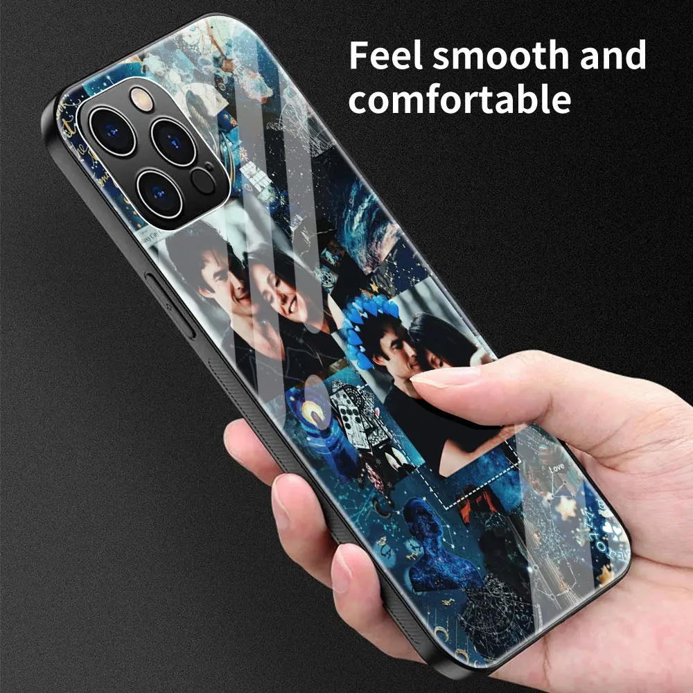 

The Vampire Diaries Tempered Glass Phone Case For iPhone 12 Mini 11 Pro Max SE 2020 X XS Max XR 7 8 6 6s Plus Cover Coque Fundas