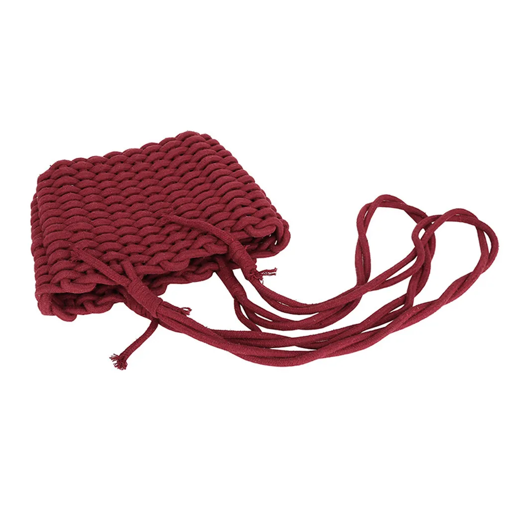 

Fashion Women's Cotton Fabric Material Satchels Weaving Open Solid Color Hand Bag Versatile Shoulder Bag Messenger Bag Apr 24