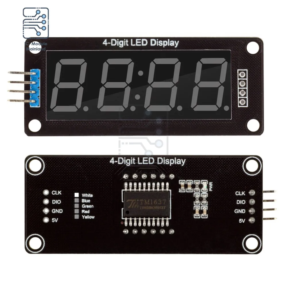 0.56 inch 4 Digit 7 Segments LED Display Digital Tube Clock Module Double Dots TM1637 Blue Yellow White Green Red For Arduino images - 6