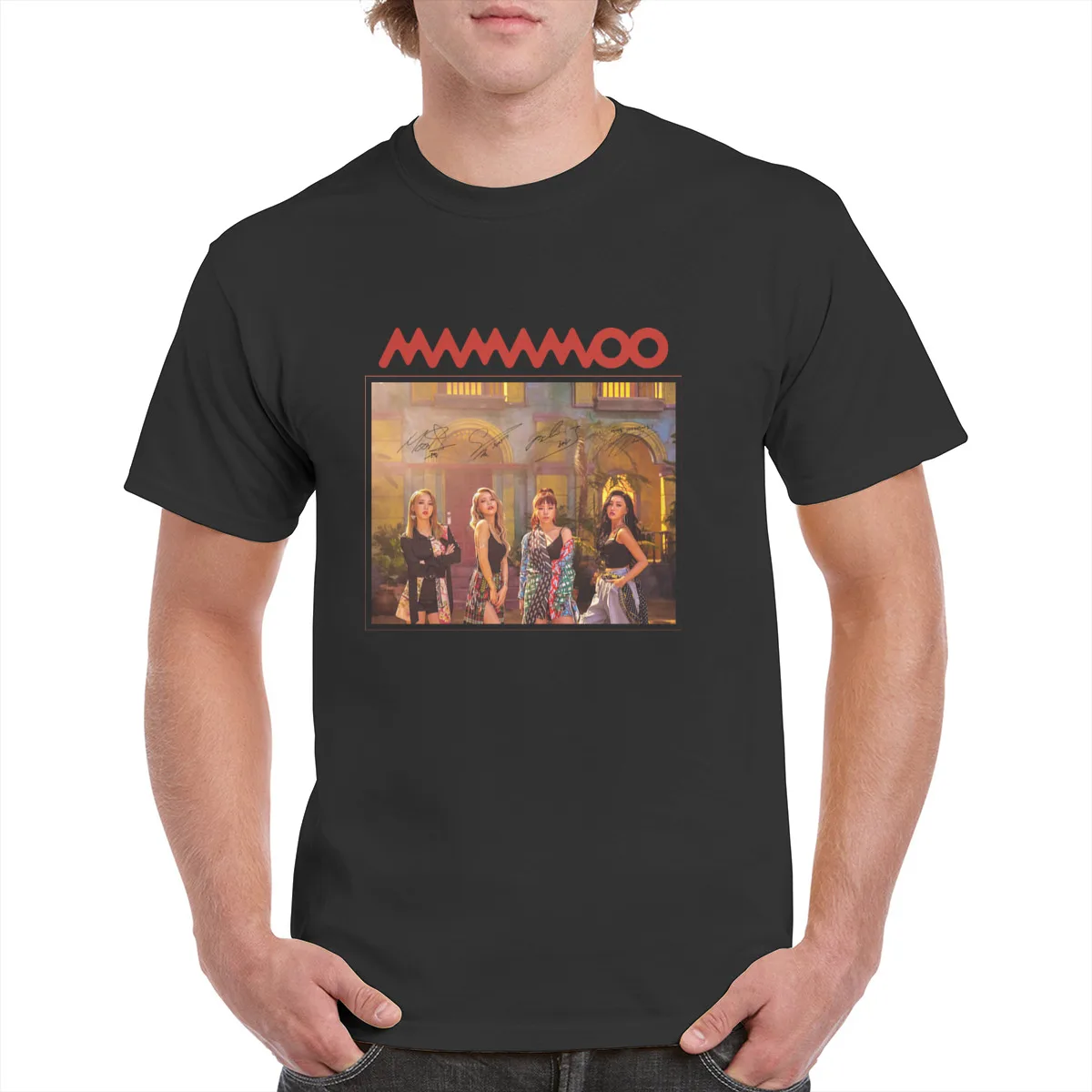 

100% Cotton Vogue Mamamoo Tops t shirt Unisex Kpop Hwasa 90'S Retro Graphics T-Shirt Mamamoo Moonbyul Female/Man