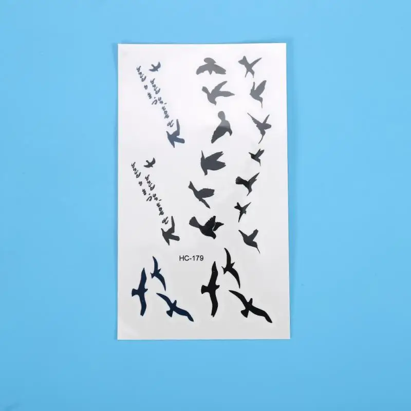 

1PC Useful 10cm Wrist Temporary Tattoo Disposable Body Art Removable Waterproof Tattoo Sticker Small Birds Fly Tattoo Pattern