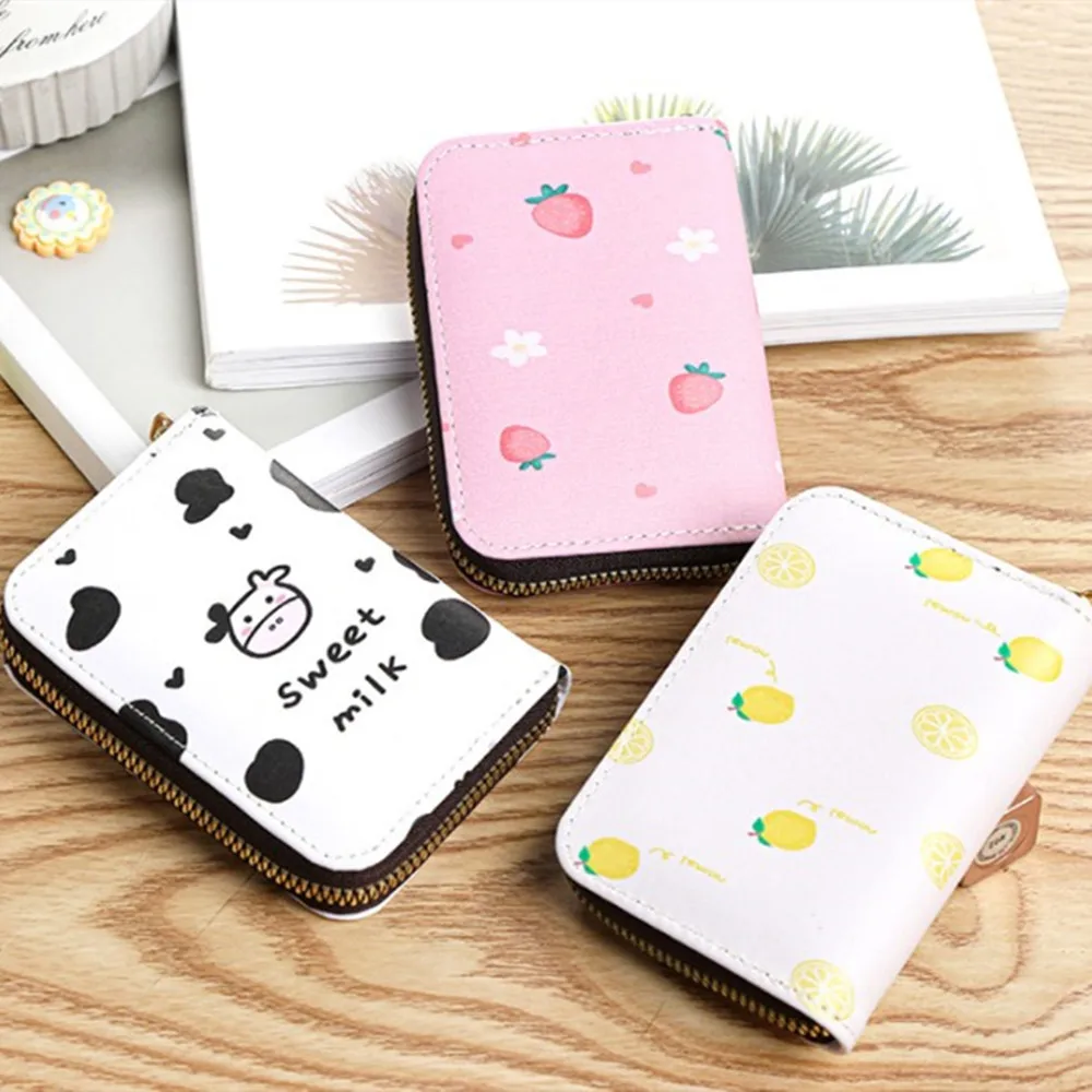 

2021 New Fashion Mini Organ Pu Leather Multi-card Slot Short Women Card Holder Small Women's Wallet Coin Purse For Outdoor Gift