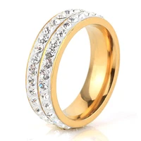 new simple double drainage diamond titanium steel mens ring stainless steel non fading mens ring factory direct sales