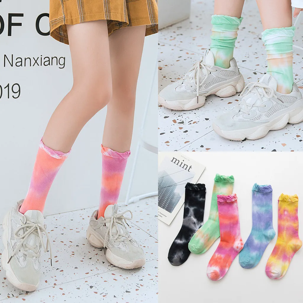 Прямые продажи с фабрики модные хлопковые носки чулки принтом бандхну для женщин