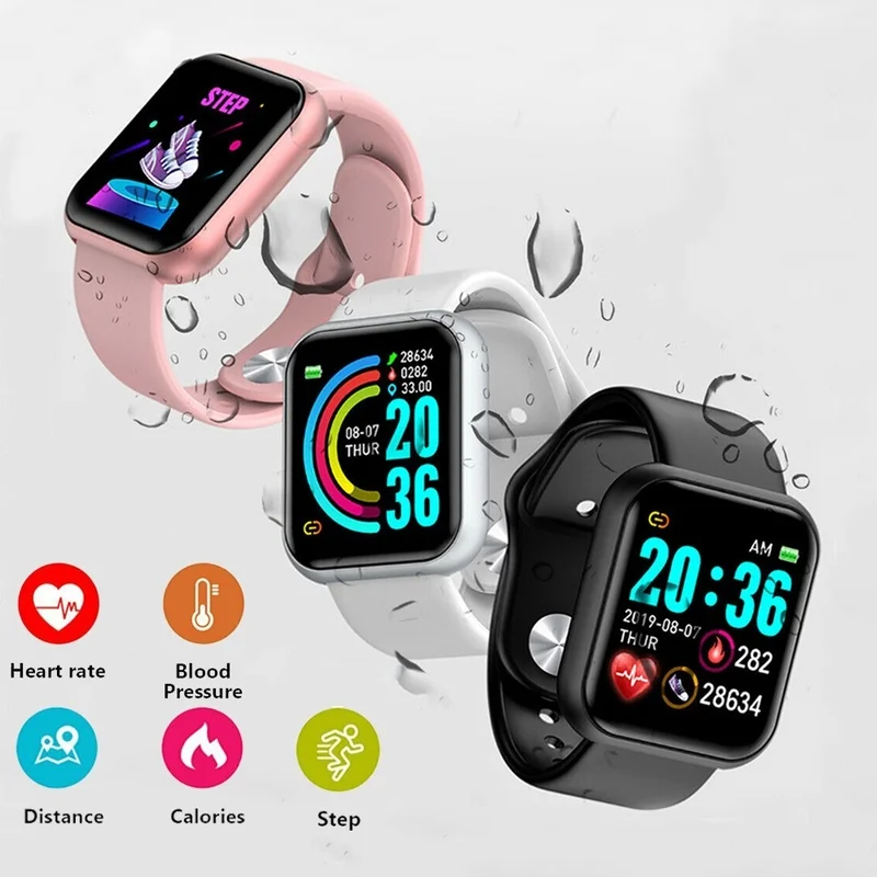

Wristwatch Fitness Y68 Color Screen Smart Sport Bracelet Sport Running Tracker Heart Rate For Children Men Women Watch Hours NEW