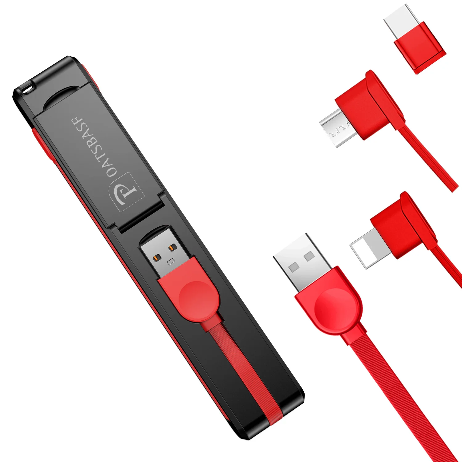 Откидной Чехол USB кабель для зарядки Mini складной 3 в 1 iPhone Xiaomi Huawei Micro Andriod Type