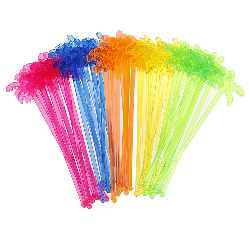 50 шт. кокосовое дерево Коктейльные Палочки с мордочкой мешалка для напитков кофе