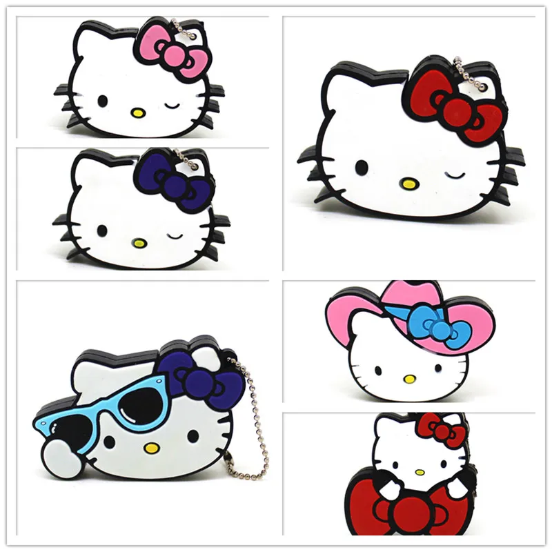 Милый USB флеш накопитель 4 ГБ 8 16 32 64 Kitty Cat карта памяти мультяшный 128 U диск|USB