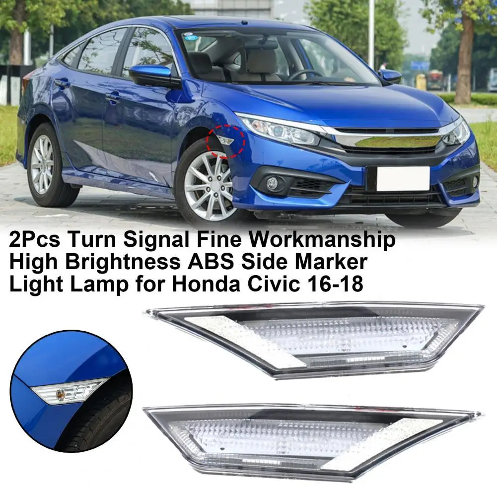 

1 Pair Turn Signal Fine Workmanship High Brightness ABS Side Marker Light Lamp for Honda Civic 2016 2017 2018