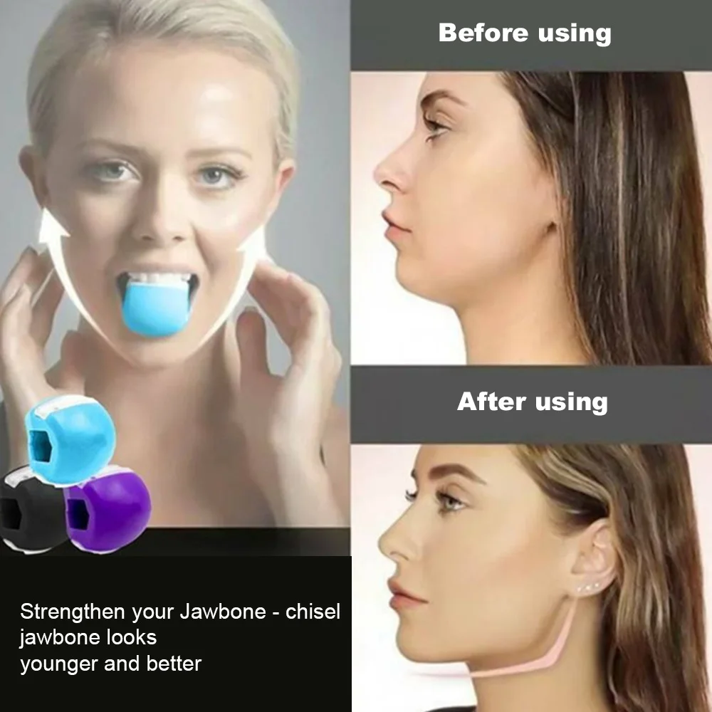

Food-grade Silica Gel JawLine Exercise Chew Ball Muscle Trainin Fitness Ball Neck Face Toning Jawrsize Jaw Muscle Training