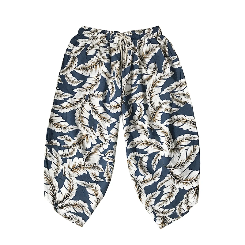 

2021 Men Traditional Style Summer Big size Casual Calf-Length Pants Men Print Hip Hop Streetwear Loose Male Trouser Dropshipping