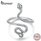 Новое кольцо bamoer в стиле ретро, 925 пробы, серебряное, темное, панк, змея, преувеличенное, открытое, регулируемое, ювелирное изделие, подарок BSR199