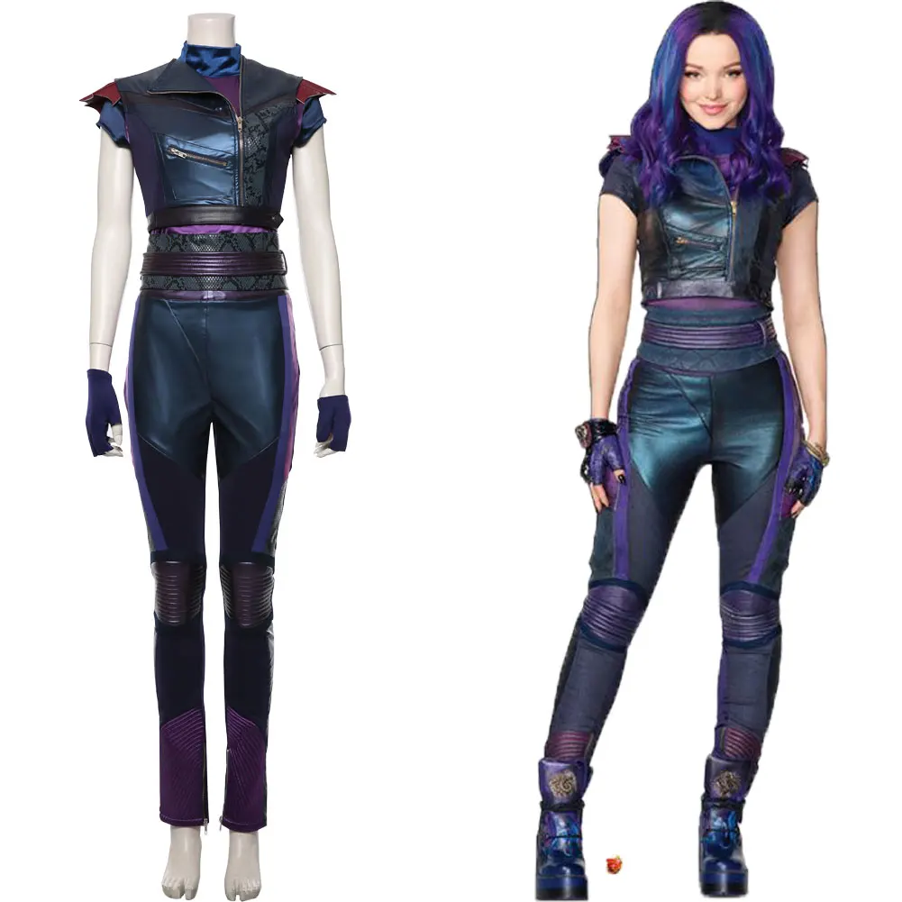 

Descendants 3 Mal Cosplay Costume Tops Vest Pants Uniform Suit Women Halloween Carnival Costume