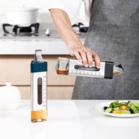 1pc automatic opening and closing glass oil can stainless steel soy sauce vinegar seasoning bottle oil tank bottle