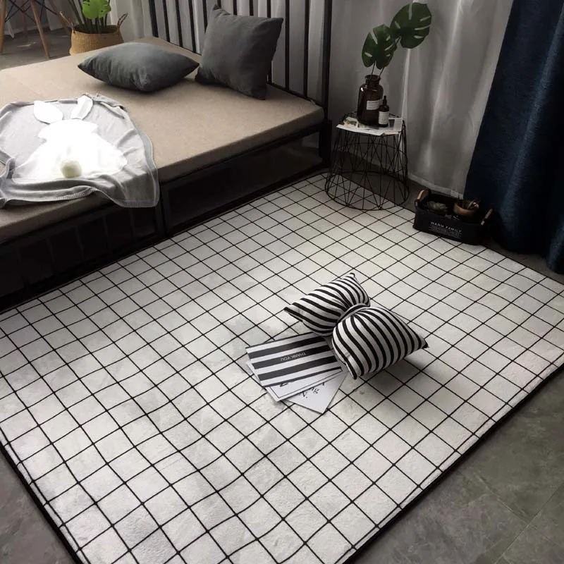 

Скандинавские плотные коврики для гостиной, спальни, журнального столика, напольный коврик, плавающий фланелевый ковер с окошком для дома, ...