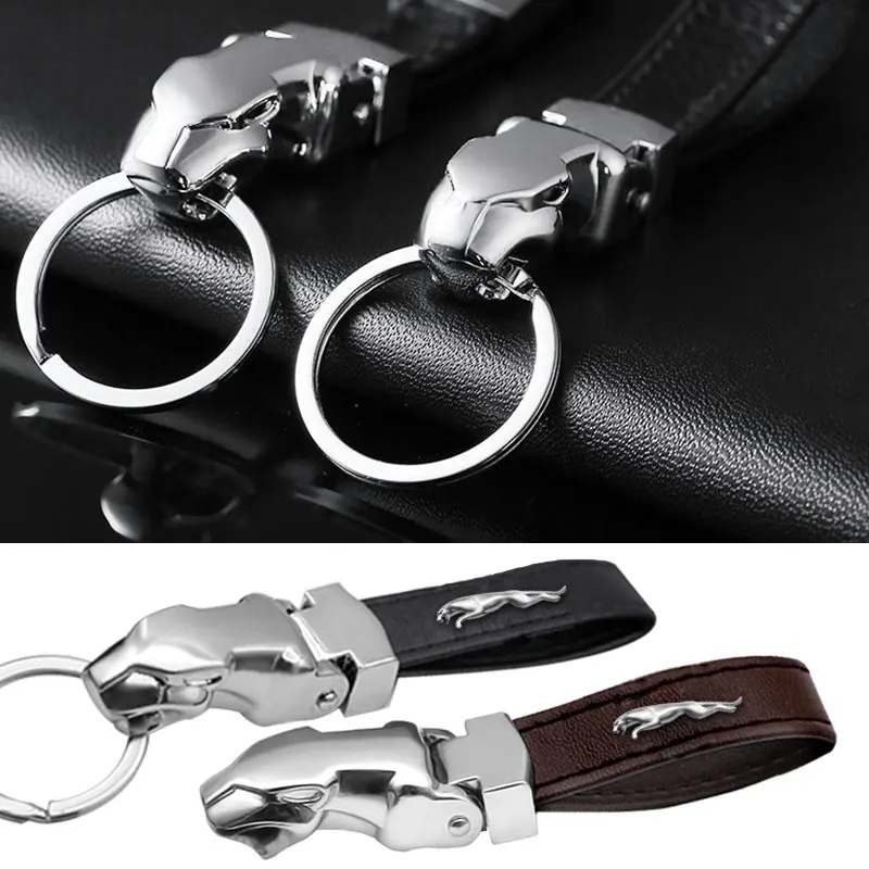 

1pcs Leopard Head Car Keychain Auto Keyring Key Accessories for Jaguar XFR XF Sportbrake F-Type S-Type E-Pace I-PACE Svr XJ etc