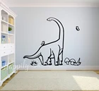 Длинная шея, дневник Юрского периода, наклейка на стену, Брахиозавр, наклейка для мальчиков, детская комната, спальня, детская комната, домашний декор P686