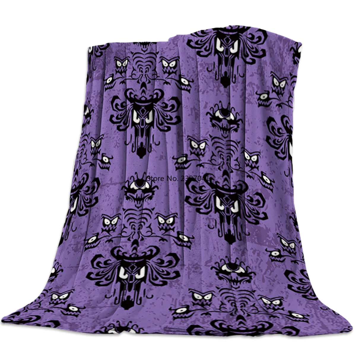 

Halloween Grimace Haunted Mansion Bed Cover Blankets Flannel Travel Fleece Throw Wrap Hypoallergenic Improve Sleep Anti-Allergy