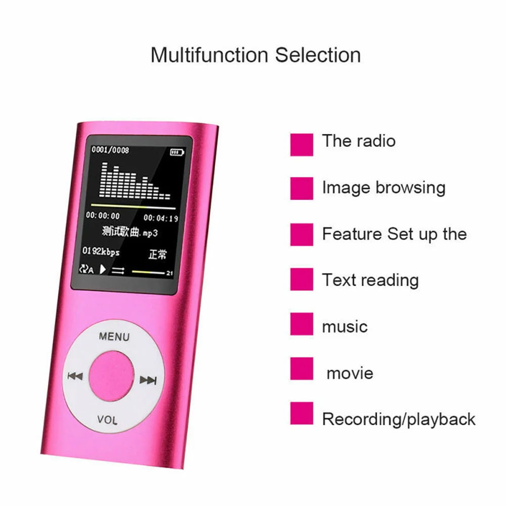 

New MP4 Player Digital Led Video 1.8" LCD MP4 Music Video Media Players FM Radio Txt E-book Photo MP3 Player Music Player