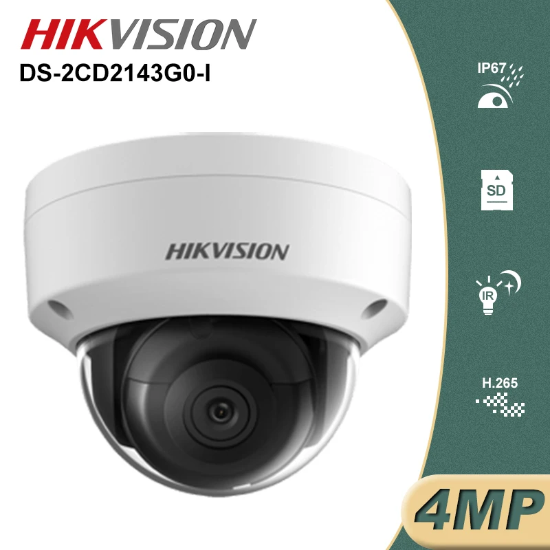 

2022 Hikvision оригинальная 4-мегапиксельная IP-камера наблюдения с поддержкой POE Внешняя камера со слотом для SD-карты купольная сетевая камера вид...
