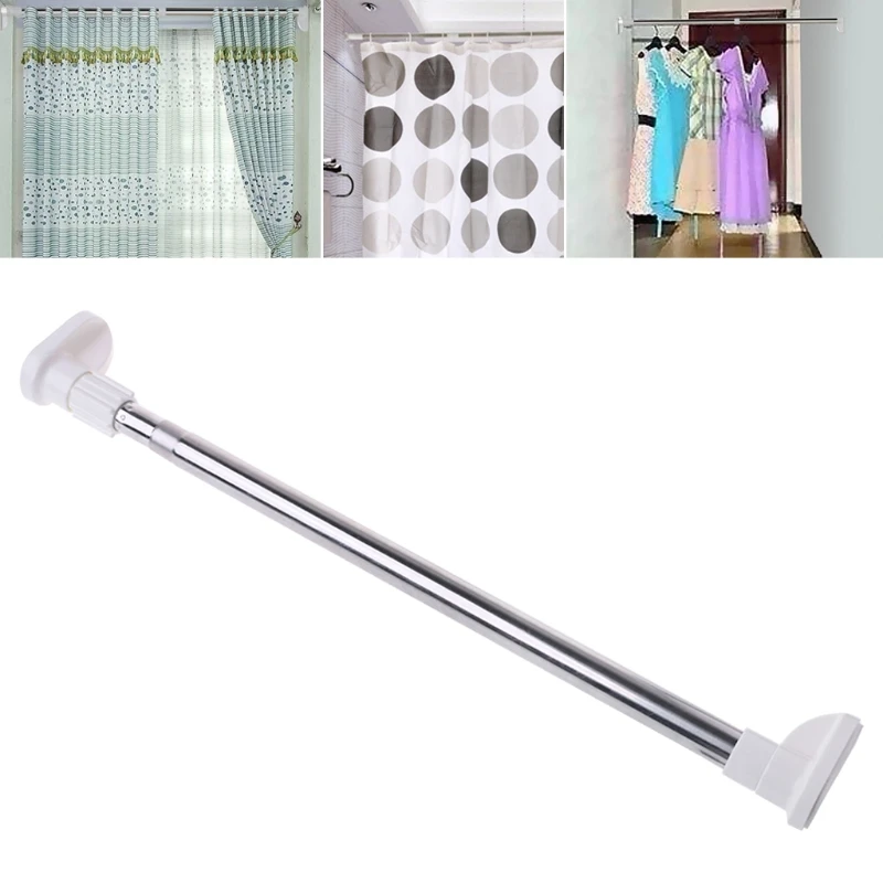 

D57B Extendable Telescopic Rods Shower Curtain Poles Clothes Wardrobe Organizer Rack
