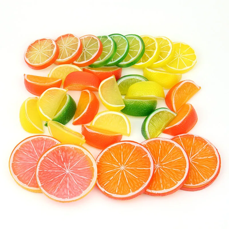3 шт. Мини Искусственный Имитация ЛИМОННЫХ ломтиков вида цветов искусственных