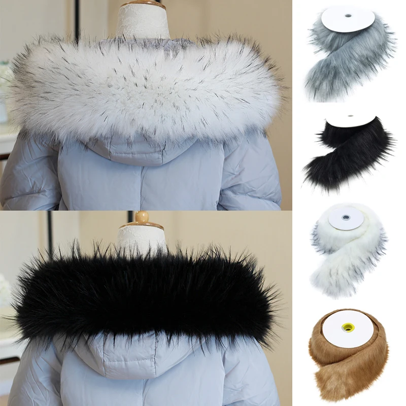 

Зимний воротник из искусственного меха, женская меховая шаль, норковая шаль, пуховой шарф, теплый капюшон для украшения, аксессуары для юшона