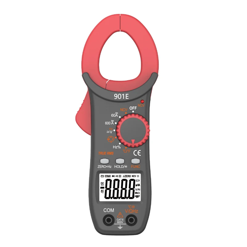 RM901E ACDC 600A цифровой клещи 6000 отсчетов NCV истинное RMS напряжение сопротивление