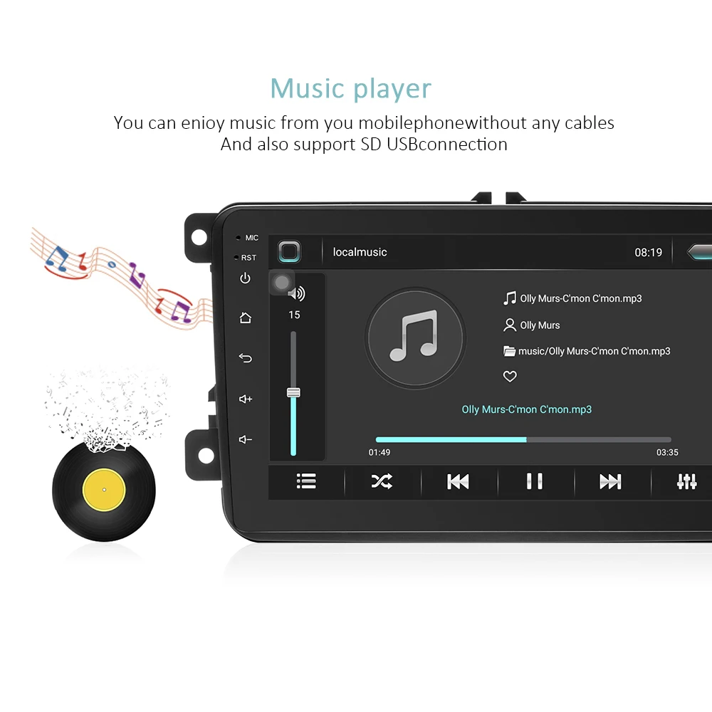 AMPrime Автомобильный мультимедийный плеер Android gps 2 Din Автомобильный Радио wifi FM DVD gps навигация Raido видео с тыловой камерой MirrorLink авто
