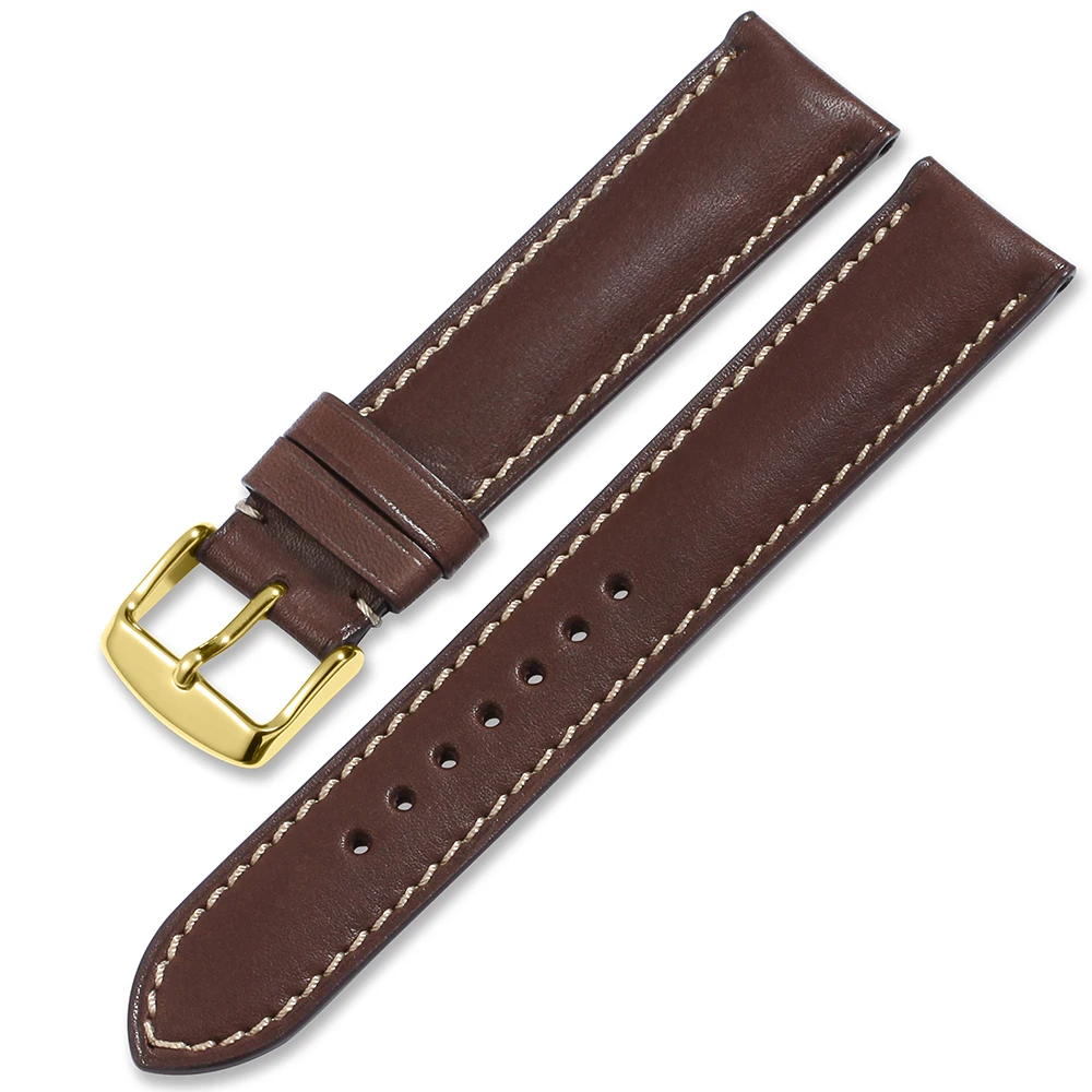 Dark brown-beige IStrap часы наручные часы на кожаном ремешке полосы для Breitling IWC Casio Seiko 16 мм 18 мм 19 мм 20 мм 21 мм 22 мм 24 мм браслет на запястье - Цвет ремешка: Dark brown-beige
