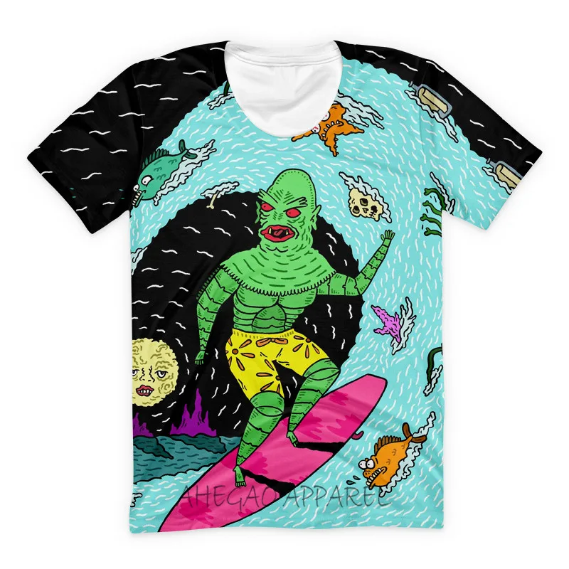 Psychedelic/футболка с рисунком цветов модная футболка Let's Go Surfing In Hawaii в стиле хип хоп