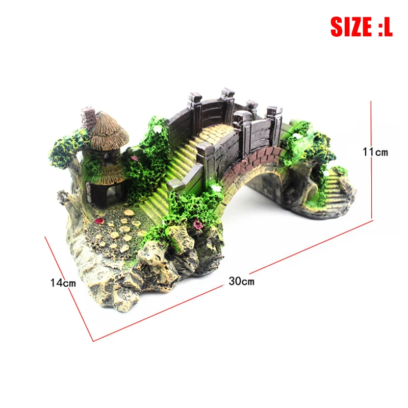 Аквариум для рыбок винтажная декоративная мостов павильон аквариум орнамент