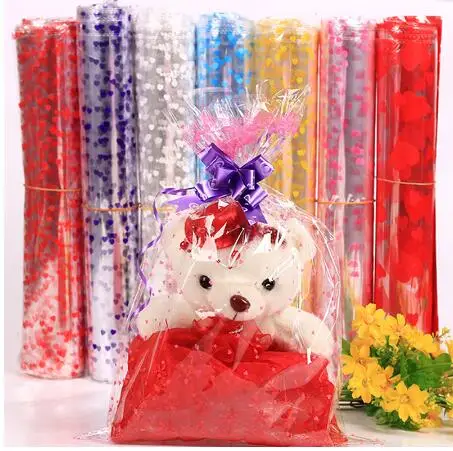 

100pcs 18x25cm/34x49cm 4 sizes Large flower lace bow gift packaging opp bag self-adhesive bags candy bag biscuit cookies bag