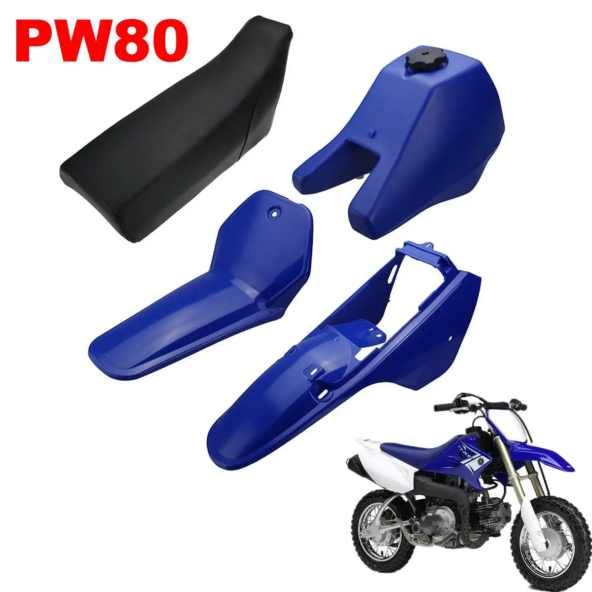 Motorcycle Complete Plastic Body Fairing Fenders Shell Cover Fuel Tank Seat For YAMAHA PW80 PW 80 Dirt Bike Parts