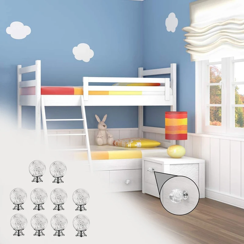 10 шт. 30 мм ручки для шкафа хрустальные круглые стеклянные декоративные ящики