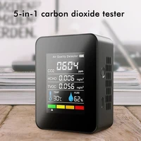 1pc multifunctional 5in1 co2 meter digital temperature humidity tester carbon dioxide tvoc hcho detector air quality monitor