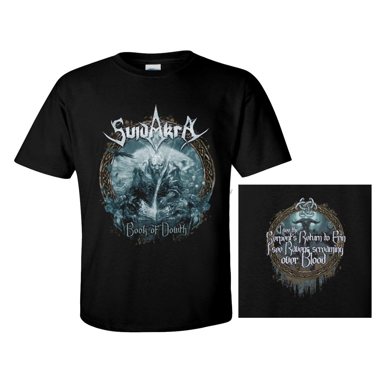 Футболка Suidakra Maglietta Libro Of Dowth Album Copertura мелодическая черная фольклорная летняя