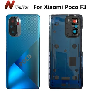 original new for xiaomi poco f3 back glass battery cover panel rear door housing case with camera lens replacement parts free global shipping