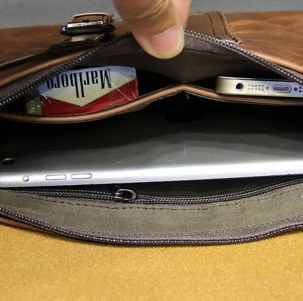 

New Vintage Leather Envelope Bags Large Capacity Zipper Mens Clutches Wristlet Purse Handbag Elegant Evening Bag Mobile Pouch