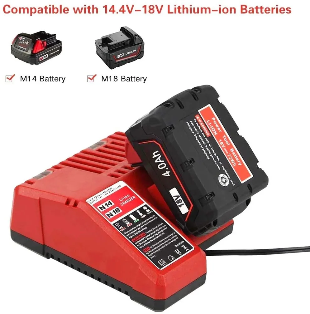 

Eu Plug 18V Power Tool Lithium Battery Charger Replacement for Milwaukee M18