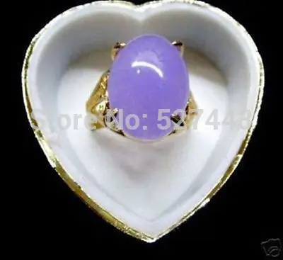 Atacado + +&gt roxo Jade 18 K banhado a ouro AAA 5 24|Кольца| |