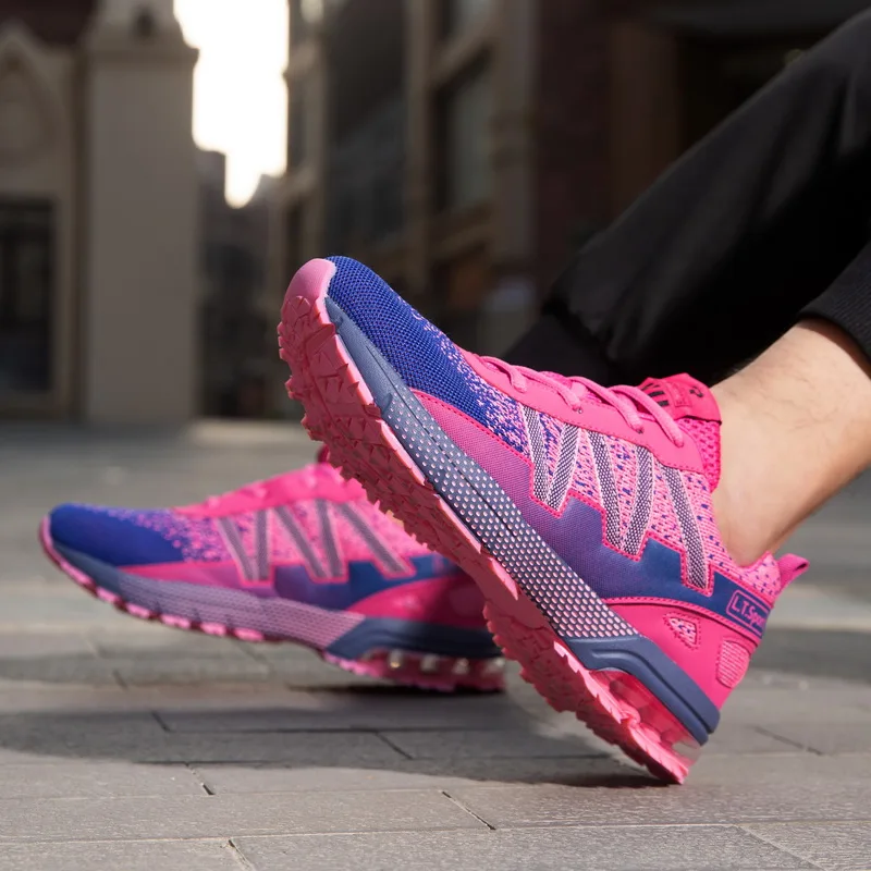 JIEMIAO Unisex Sneakers Men Breathable Running Shoes Women Air Cushion Jogging Sport Shoes Outdoor Training Marathon Racing Shoe