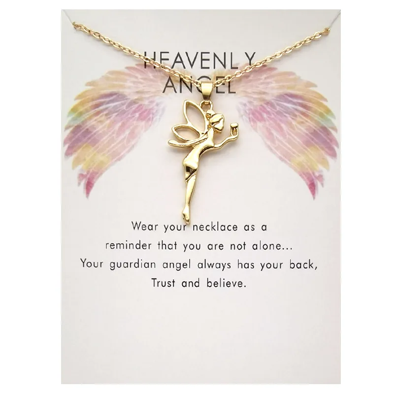 

New Angel Tooth Fairy Little Girl Pendant Creative Card Clavicle Choker for women TRENDY charm Valentine's Day gift for lovers