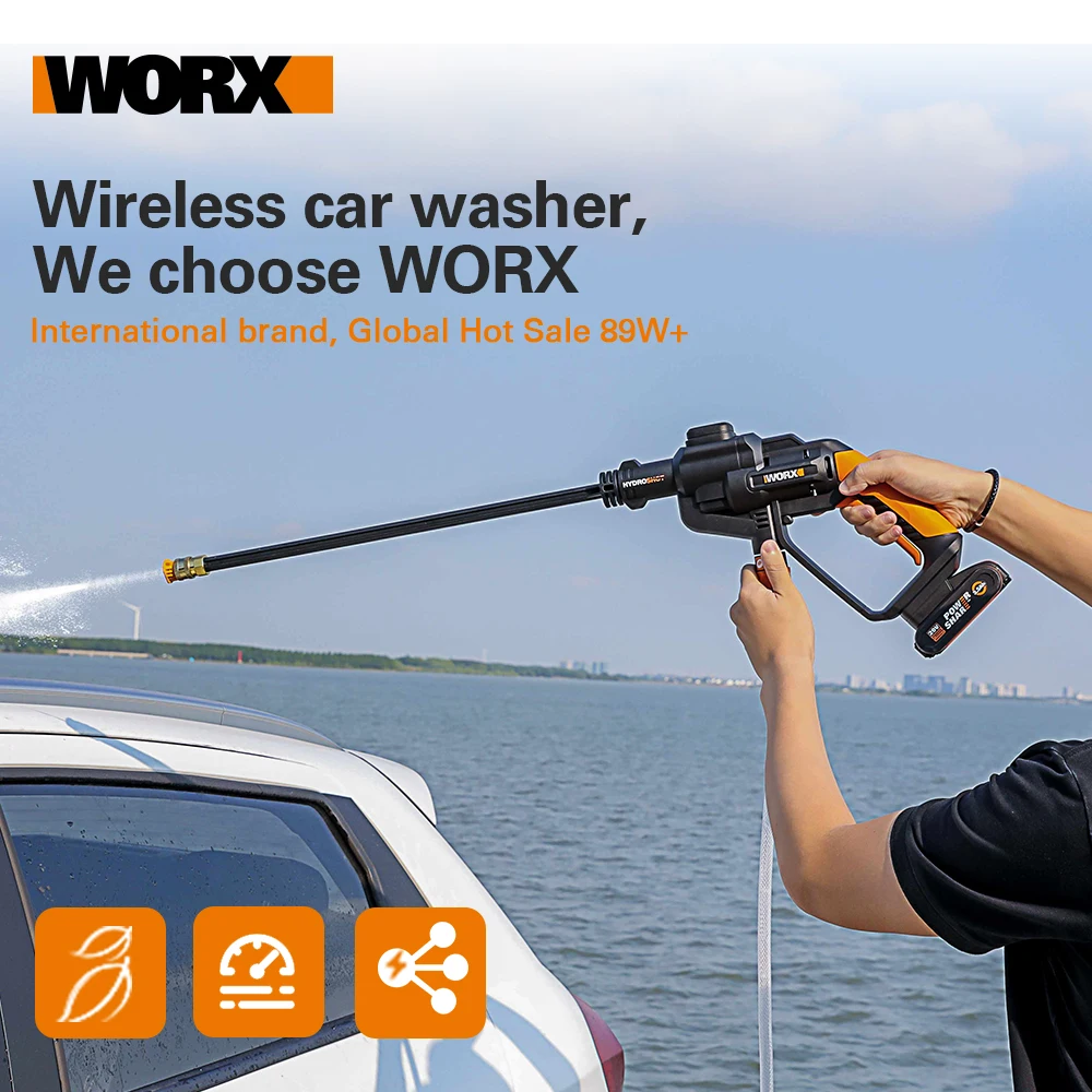 للبيع Worx Hydroshot 20 فولت المحمولة آلة غسل سيارات WG620E.3 ارتفاع ضغط حديقة أداة غسالة آلة المحمولة اللاسلكية قابلة للشحن