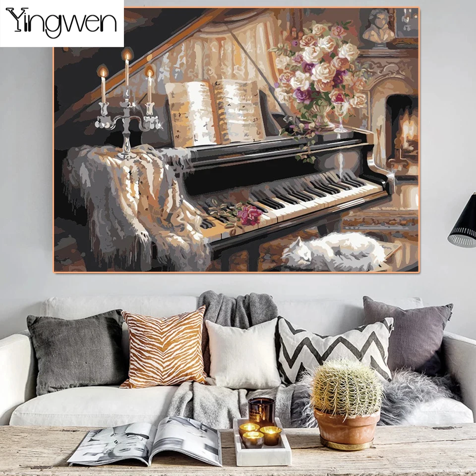 

Diamond Painting Classical Piano DIY Full Square Round Drill 5D Crafts Embroidery Mosaic Cross Stitch Home Decoration Art Gift