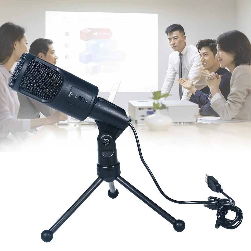 For Computer Home USB Microphone Plug And Play Easy Install Speech Studio Recording Cardioid Condenser Laptop Multifunctional |
