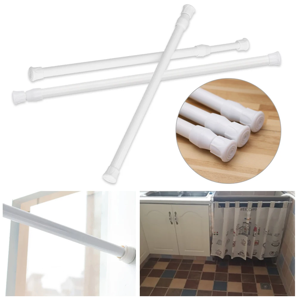 Multi Purpose Extendable Rod Spring Loaded Curtain Wardrobe Telescopic Sticks Net Voile Tension Rail Pole Hanging Adjustable | Дом и сад