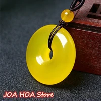 natural chalcedony through hand carved jade jewelry fashion boutique men and women ice embellish green pendant necklace